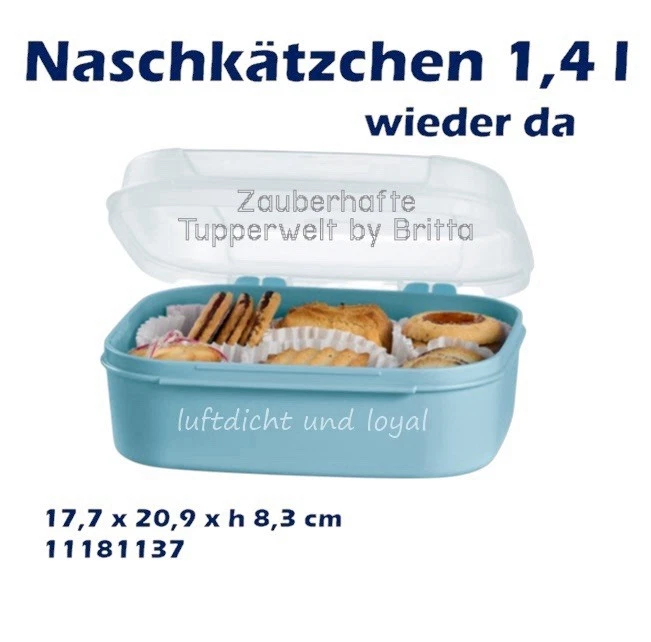Tupperware Naschkätzchen 1,4 L hellblau Box  Bellevue Dose Tupper 1,4l Lunch - Bild 1 von 1