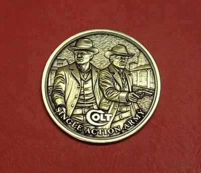 Colt Firearms Single Action Army Brass Display Case Medallion - Image 1 of 2