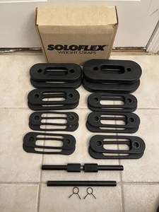 Soloflex Gewichtsriemen Gewicht Widerstandsbänder 430 Pfund insgesamt 2 Stangen & Box Original-Zubehör-Hersteller EUC - Bild 1 von 1