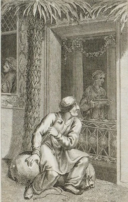 SCHULE (*1791) nach SCHNORR VON CAROLSFELD (*1764), Szene im Orient,  1810, Rad. - Bild 1 von 4