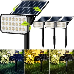 Super Bright 84-LED Solar Spotlights with 5 Lighting Modes for Garden 2 Pack - Picture 1 of 20