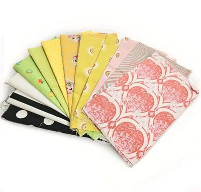 12 Pc Free Spirit TULA PINK Long Quarter 9"x22" Quilt Fabric Bundle Cats Stripes - Image 1 of 4