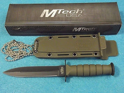 MTech MT632DGN OD Green Mini Combat Dagger Fixed Blade Neck Knife 6" overall NEW - Image 1 of 4