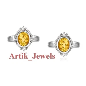 Gemelo De Citrino Natural Con Cobre De Plata De Oro Blanco De 14K #1263 - Imagen 1 de 13