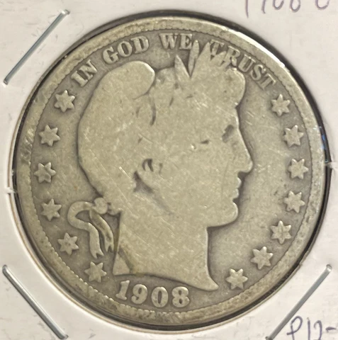 1908-O  Barber Half Dollar - FREE SHIPPING - P12-8 Cover