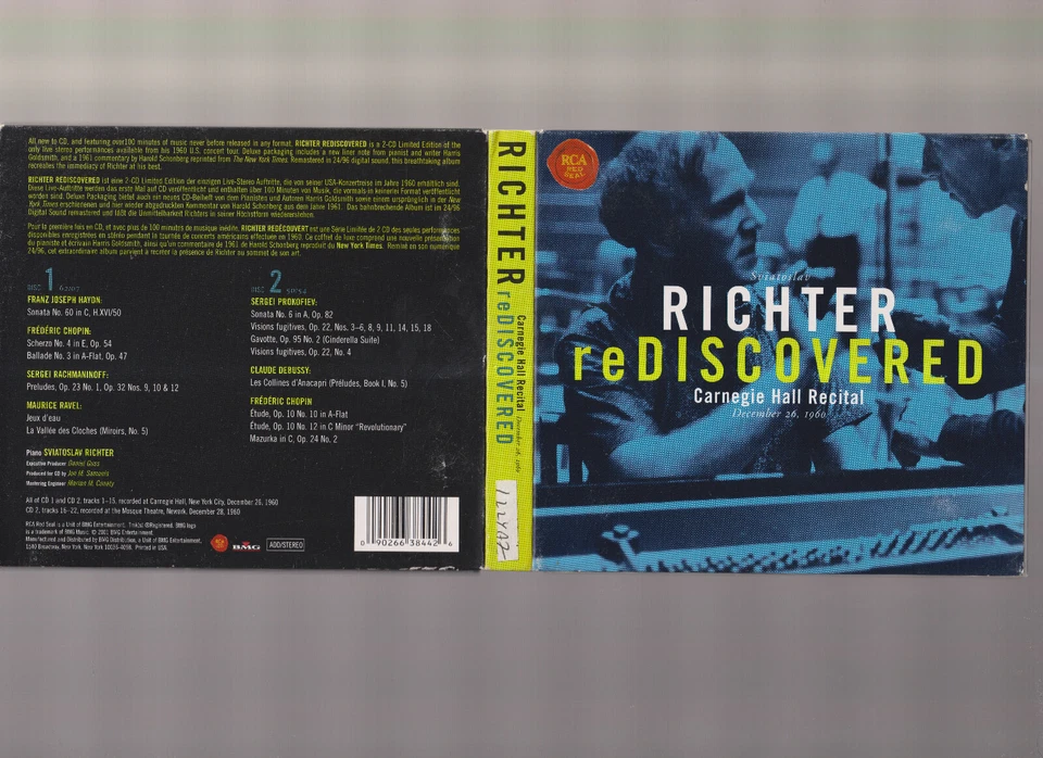 Sviatoslav Richter – Rediscovered • Carnegie Hall Dec 26, 1960 (2 CD) #1024FX - Image 1 of 1