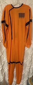Halloween Generic Barcode Costume Jumpsuit Jumper Orange UPC Code Adult OS S M L - Picture 1 of 7