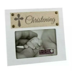 CHRISTENING Photo Frame Cream MDF - Christening - 4'' x 6'' - Landscape NV459 - Picture 1 of 1