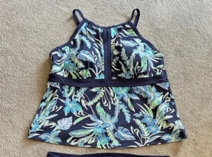 Lands’ End Floral Keyhole Tankini Top Women’s Sizes 20W - Picture 1 of 10