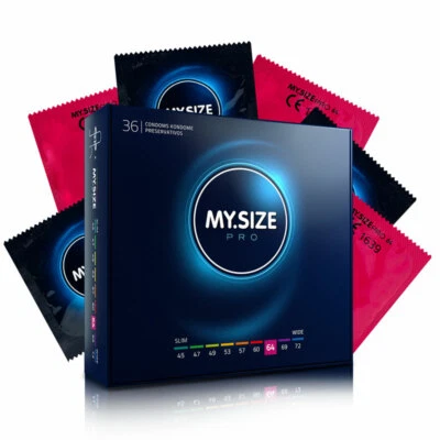 36 x Condones My Size PRO 64 mm *XL XXL King Magnum Size * Ajuste más ancho * Caja al por menor Foto 1 de 4