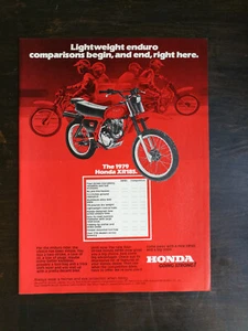 Vintage 1979 Honda XR185 Motorcycle Full Page Original Ad - Picture 1 of 1