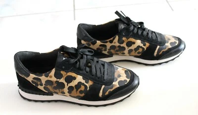 COACH Moonlight Pebble Leather Sneakers Natural/Black Lace Up Lo Top 9M ~ New  - Image 1 of 4