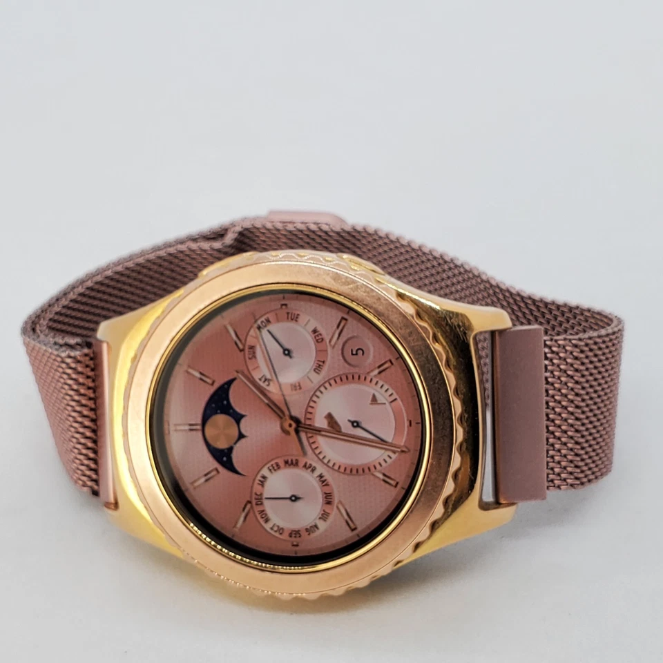 Samsung Galaxy Gear S2 40MM Rose Gold Case Rose Gold Milanese Band Working - Image 1 of 4