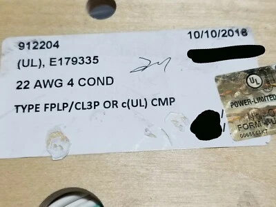 Advanced Digital 912204 22/4C Plenum Security/Alarm/Control Cable White /100ft - Image 1 of 4