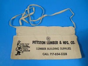Delantal de uñas de carpintero vintage Pittston madera bonito gráfico - Imagen 1 de 3
