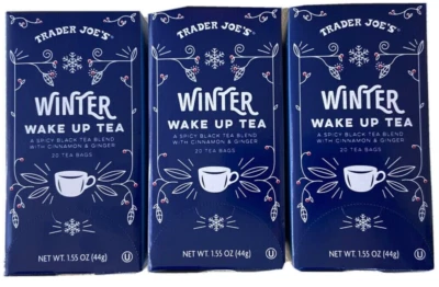 3 Packs Trader Joe's Winter Wake Up Tea Blend 20 Tea Bags 1.55oz Each = 60ct - Image 1 of 4