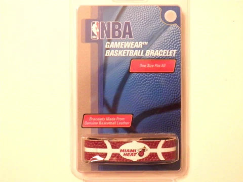 MIAMI HEAT BASKETBALL BRACELET GENUINE GAMEBALL LEATHER NEW Cover