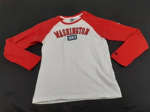 New Era Washington Basketball  Shirt Mens Sz Large Red White Long Sleeve NBA Cover