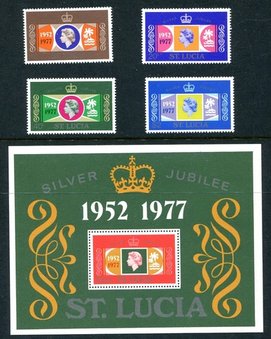 St. Lucia 1977 Silver Jubilee Unused(NH) Set Cover