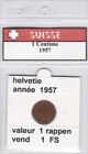 pieces de 1 rappen de suisse 1957