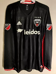 Adidas Authentic MLS Long Sleeve Jersey Washington DC United Team Black Men's L - Picture 1 of 2