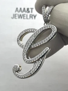 925 Solid Sterling silver initial Script letter “ G “ pendant - Picture 1 of 4