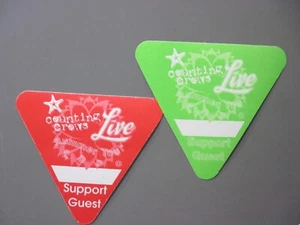 Counting Crows satin backstage passes 2 AUTHENTIC with Live - TRIANGLES ! - Picture 1 of 1