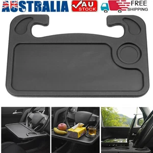 Double Sided Car Steering Wheel Tray Table Laptop Stand Food Drink Water Holder - Picture 1 of 14
