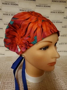 COLORFUL FLORALS/HEROES NURSES/pixie Euro cap/Rn's, Dr's,medical staff - Picture 1 of 4