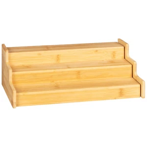 Organizador de armario extensible de bambú de 2 niveles para condimentos, especias y salsas - Imagen 1 de 7