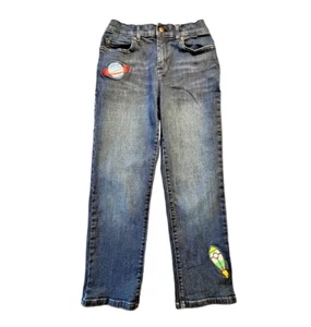 Gymboree Jeans Boys 7 Blue Stretch Expandable Waist Embroidered (Sz7 W24 L21) - Picture 1 of 8