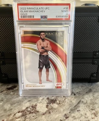 2022 Panini Immaculate PSA 9 Islam Makhachev Gold /10 - Image 1 of 2