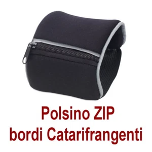 POLSINO Tergisudore PORTAMONETE TASCA Tennis CERNIERA Gym ZIP CATARIFRANGENTE - Foto 1 di 1