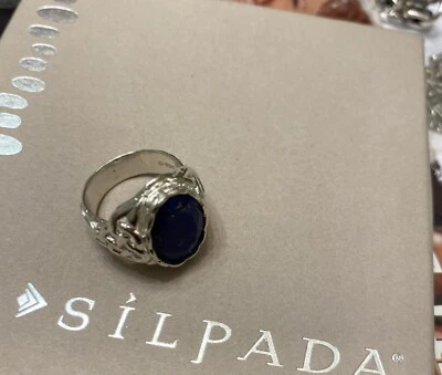 Anillo Silpada de plata de ley lapislázuli talla 6 Foto 1 de 4