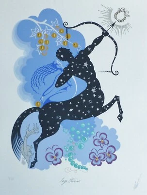 Erté Romain de Tirtoff Erte Sagittarius Hand Signed serigraph ZODIAC - Image 1 of 4