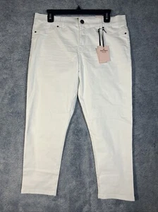 Juicy Couture Neu mit Etikett zur Schau gestellt! Stretchjeans gerades Bein weiß Damengröße 14 - Bild 1 von 18