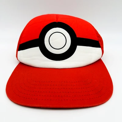 Pokemon Sombrero Gorra Snap Back Rojo Blanco Negro Nintendo Videojuego Niños Niños Jóvenes Foto 1 de 4