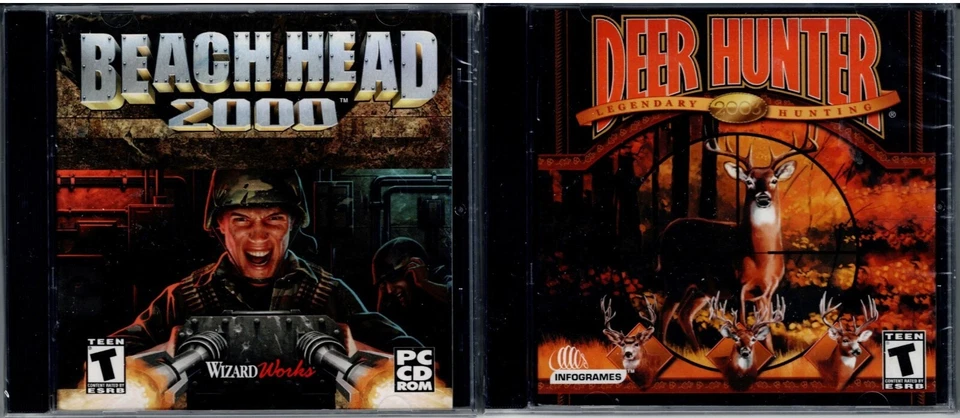 Beach Head 2000 & Deer Hunter 2003 Legendary Hunting Pc New XP 2 Shooting Games - Image 1 of 2