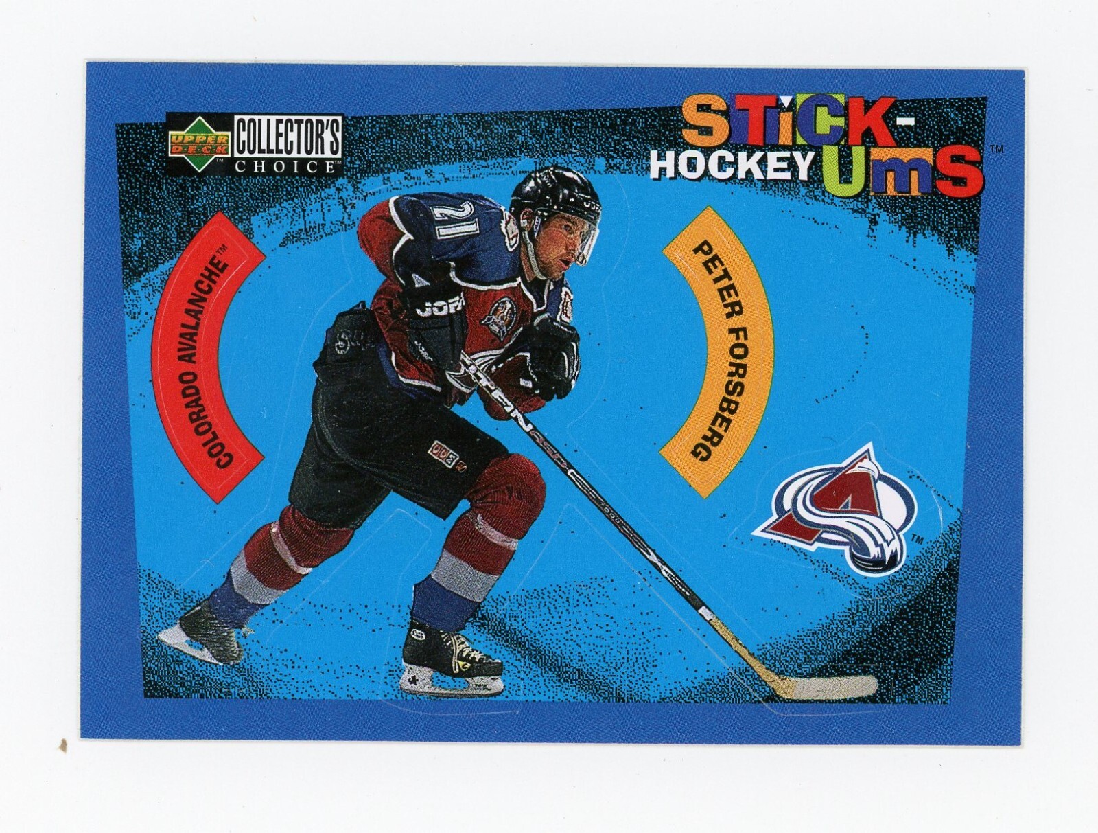 1997-98 Upper Deck Collector's Choice  Peter Forsberg Stick'Ums #S21