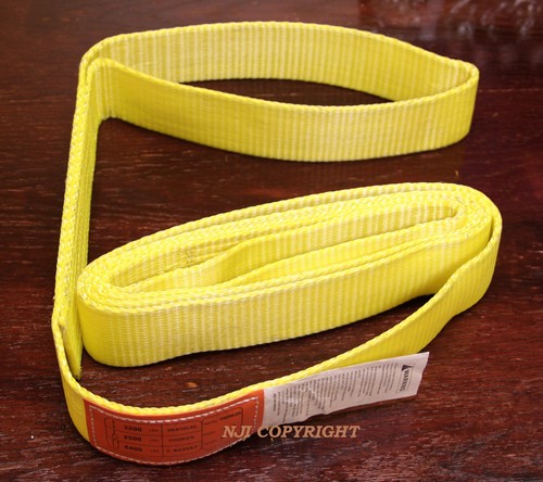 2x EE1-902 8ft Polyester Web Lifting Slings – Eye To Eye Lifting Tow Straps For Heavy Loads 4 thumbnail image