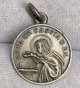 ITALIEN 1940 ́ ANTIKER HEILIGER RITA VON KASIEN HERZ JUGENDSTIL SCHÖNER ANHÄNGER - Bild 1 von 11