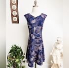 Rebecca Taylor Sonic Garden Fit & Flare abstrakter Druck Kleid Größe 6 Small Career