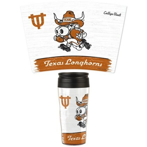 TEXAS LONGHORNS 16 OZ INSULATED TRAVEL COFFEE MUG HOT COLD NCAA LICENSED - Image 1 of 1