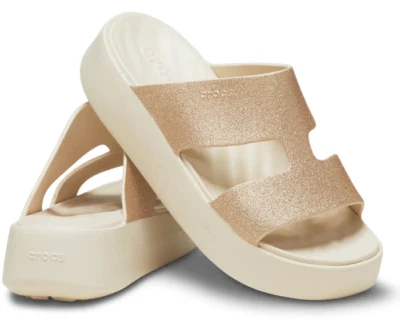 Sandalias Crocs Getaway plataforma brillo correa en H 209667-160 para mujer talla 11 estuco Foto 1 de 4