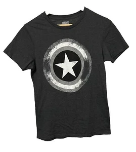 Marvel Captain America Mens Small Gray T-Shirt Shield Logo Civil War Comic Movie - Picture 1 of 5