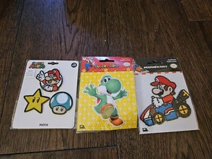 Nintendo Super Mario Licensed Iron On Sewn Patch YOSHI Mario Star New Sealed - Picture 1 of 8