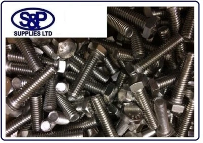S&P SUPPLIES LTD 5/16"UNC X 1. 1/4" HEX SET SCREW A2 STAINLESS STEEL FULLY THREADED BOLTS