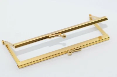 Schöner Metall Taschenrahmen / Taschen-Bügel, 140 x 60 mm, Gold, 80er Jahre - Bild 1 von 4