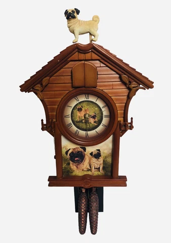 Bradford Exchange Pugs Make a House a Home Cuckoo Clock Linda Picken 2008 READ Cover