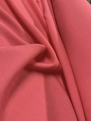 BEAUTIFUL CORAL PINK  POLYESTER CREPE DRESS FABRIC : 150CM WIDE : #OEP1 - Image 1 of 4